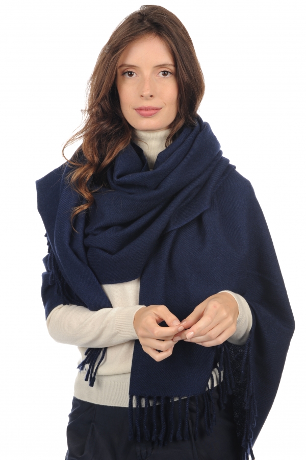 Cachemire pull femme echarpes et cheches niry bleu marine 200x90cm