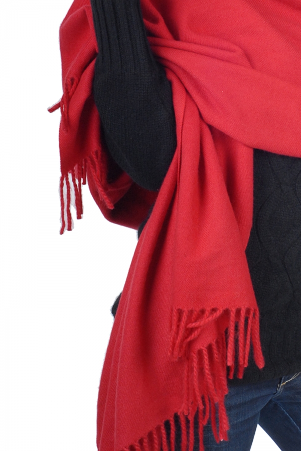 Cachemire pull femme echarpes et cheches niry rouge profond 200x90cm