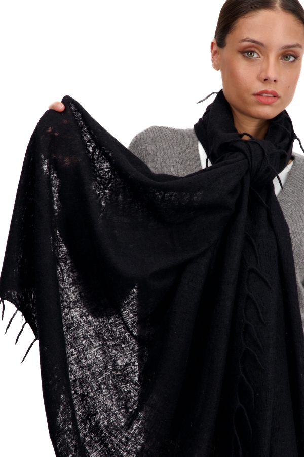 Cachemire pull femme echarpes et cheches tresor noir 200 cm x 90 cm