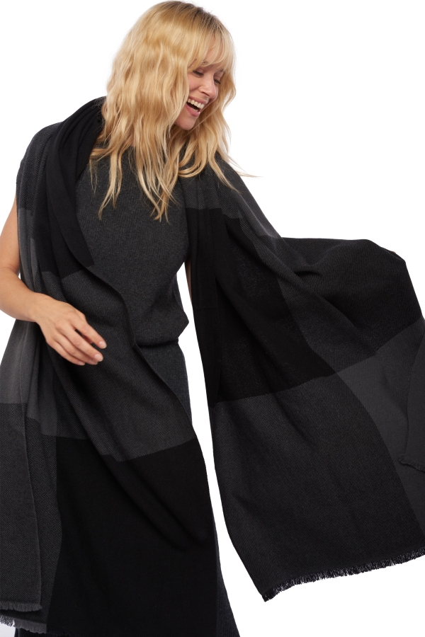 Cachemire pull femme etoles chales verona noir anthracite 225 x 75 cm