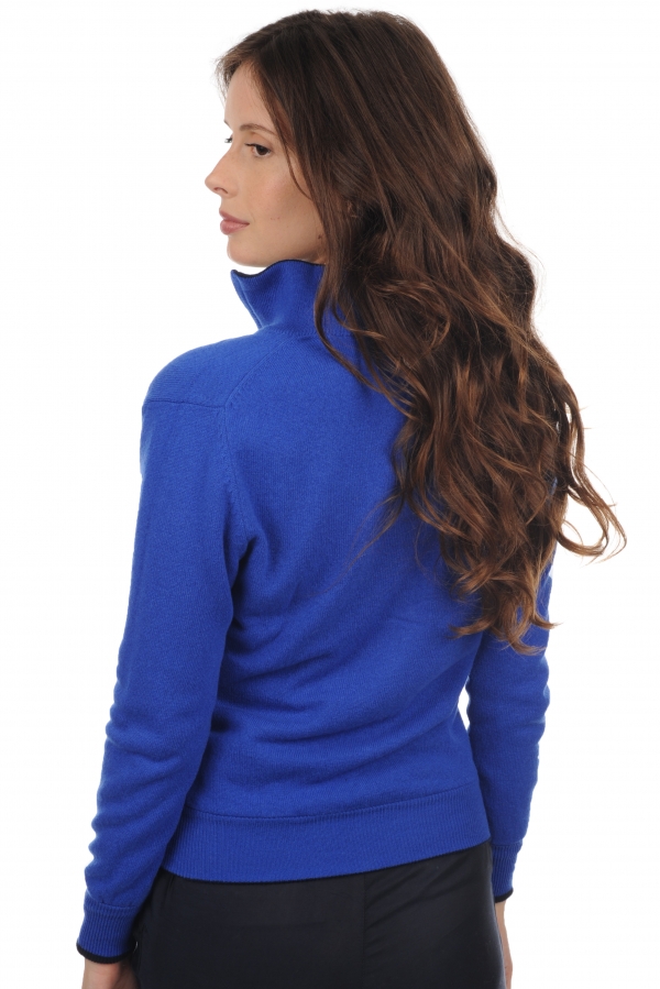 Cachemire pull femme zip capuche akemi marine fonce bleu lapis xl