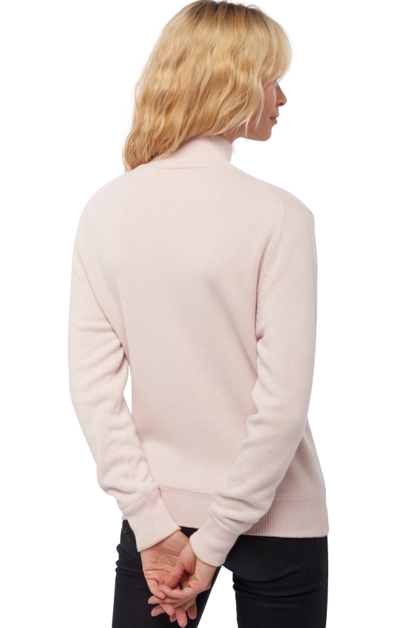Cachemire pull femme zip capuche akemi natural beige rose pale 2xl