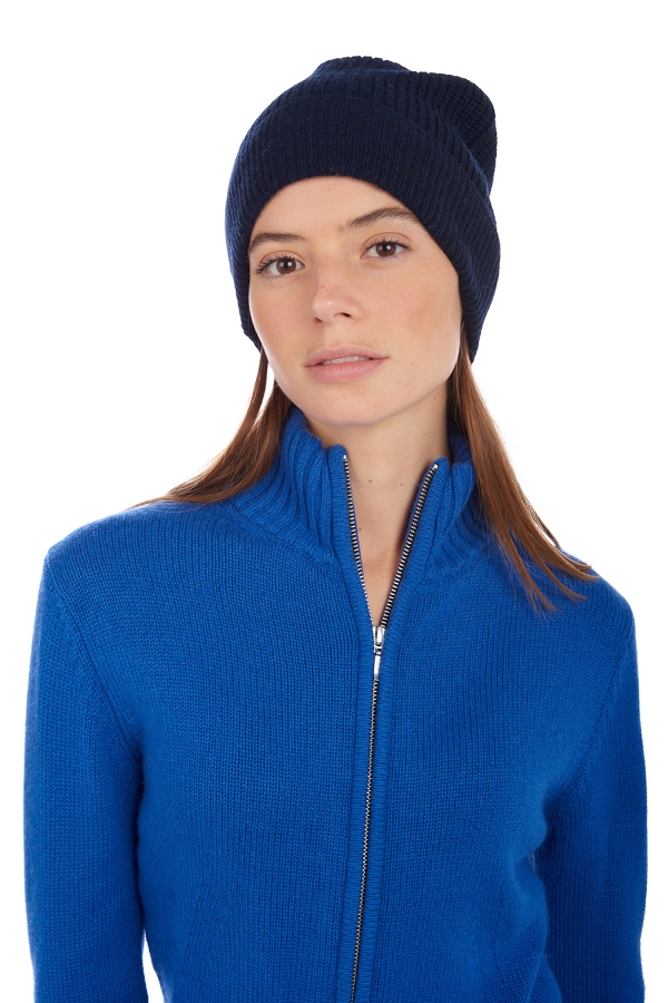 Cachemire pull femme zip capuche elodie bleu lapis s