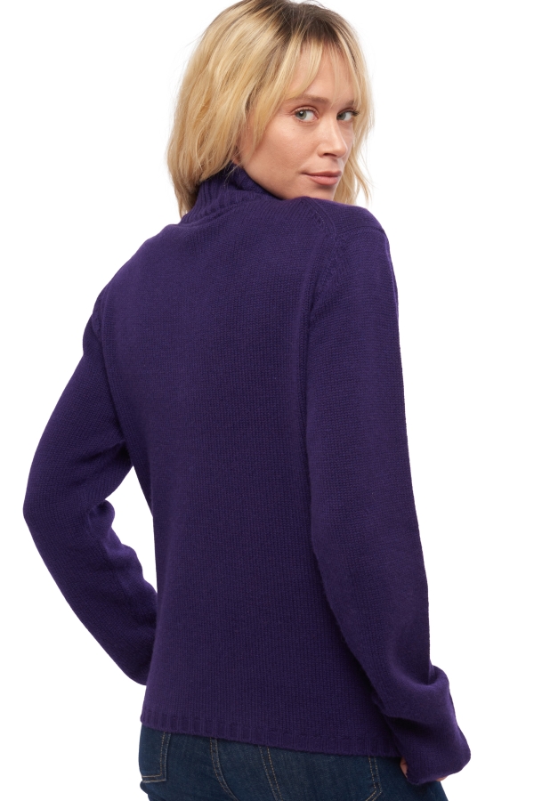 Cachemire pull femme zip capuche elodie deep purple l