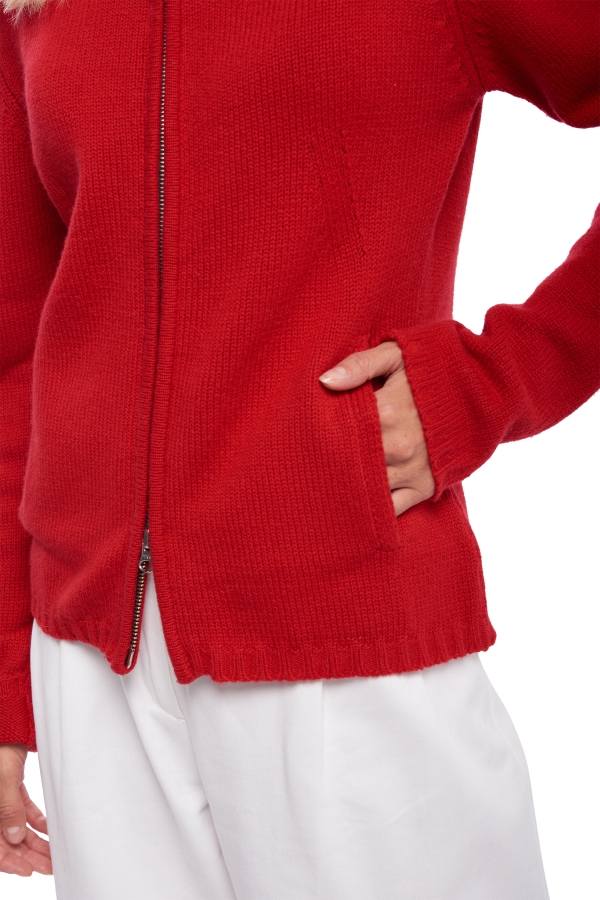 Cachemire pull femme zip capuche elodie rouge velours 3xl