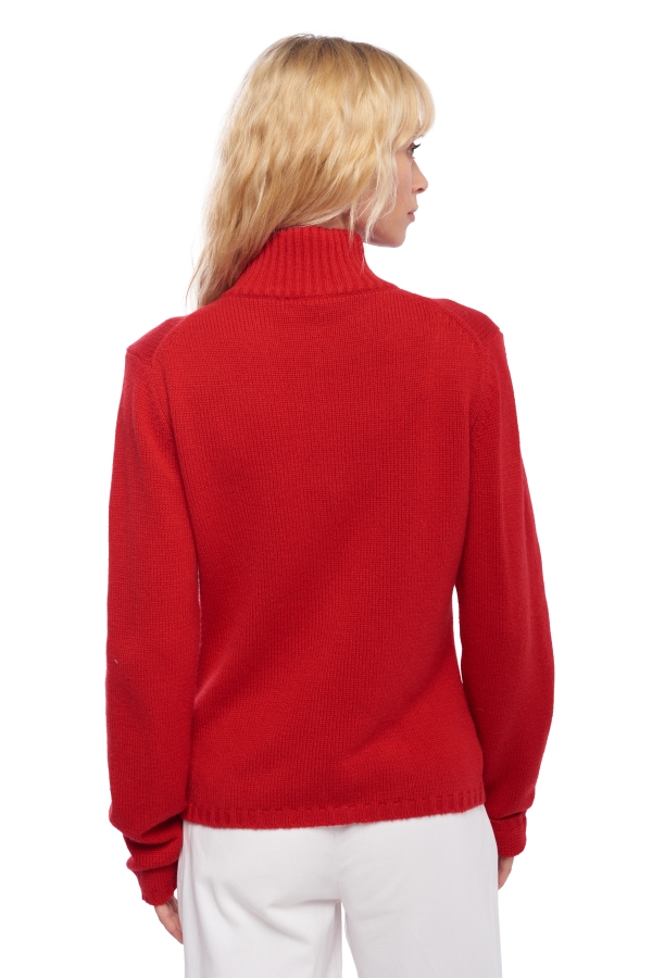 Cachemire pull femme zip capuche elodie rouge velours m