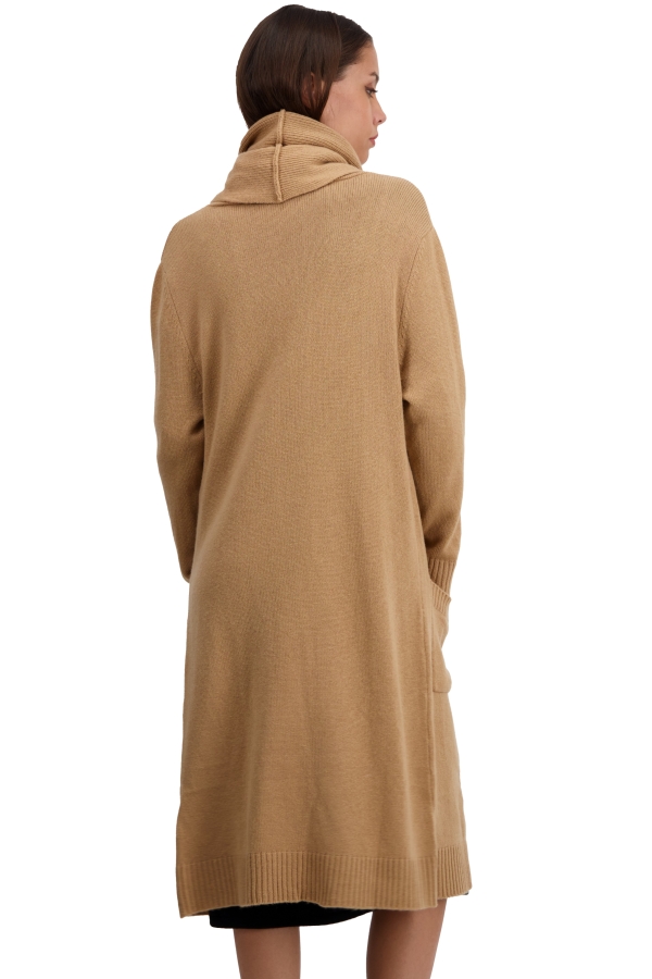 Cachemire pull femme zip capuche thonon camel 2xl