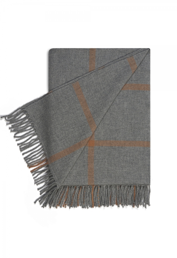 Cachemire pull homme altay 150 x 190 gris chine camel 150 x 190 cm