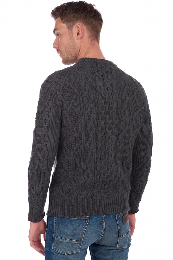 Cachemire pull homme col rond acharnes anthracite l