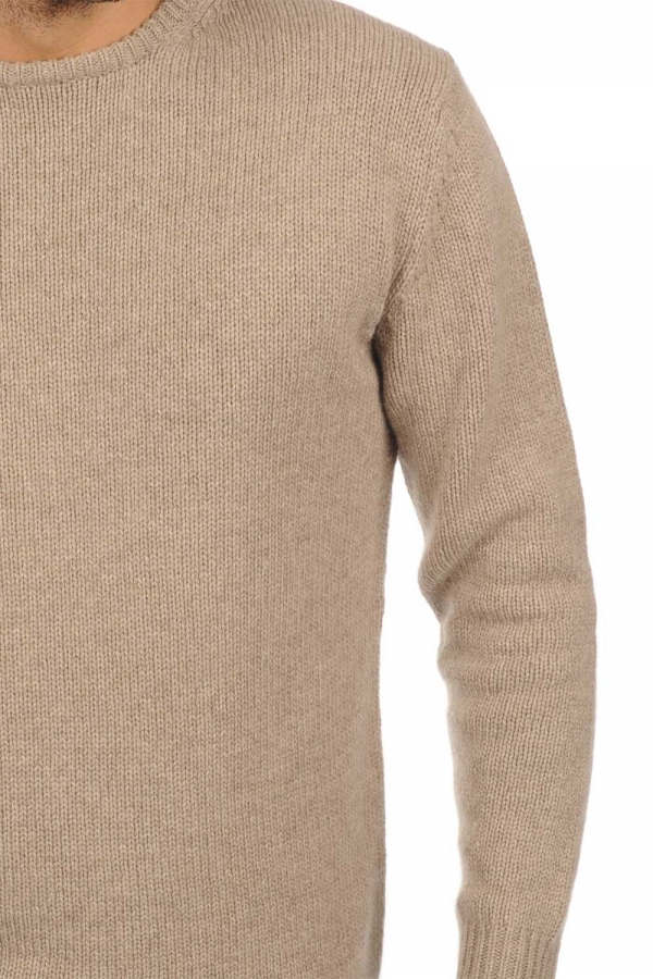 Cachemire pull homme col rond bilal natural brown m