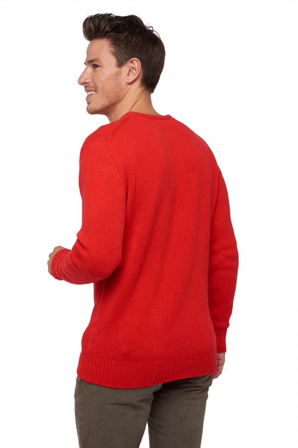Cachemire pull homme col rond bilal rouge 4xl