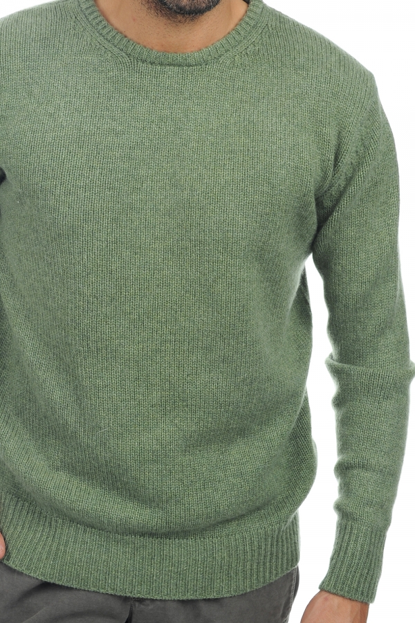 Cachemire pull homme col rond bilal vert chine s
