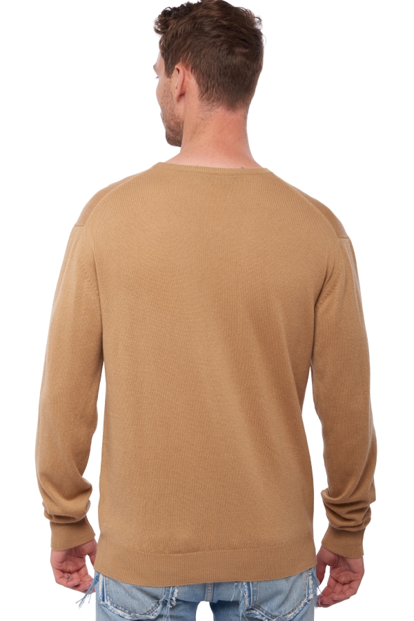 Cachemire pull homme col rond keaton camel 2xl