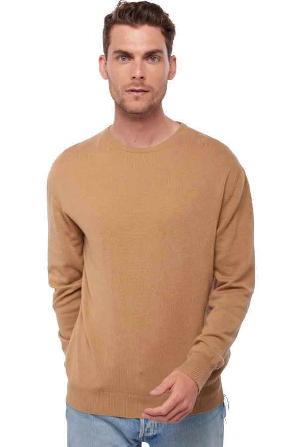 Cachemire pull homme col rond keaton camel m
