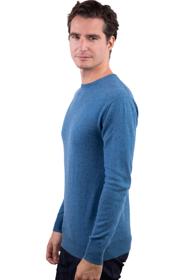 Cachemire pull homme col rond keaton manor blue 2xl