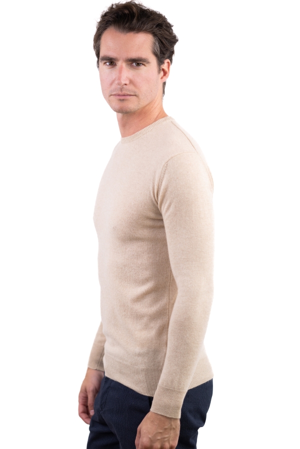 Cachemire pull homme col rond keaton natural beige 2xl