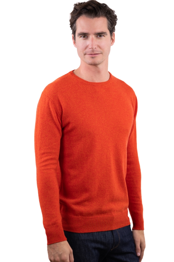 Cachemire pull homme col rond keaton paprika s