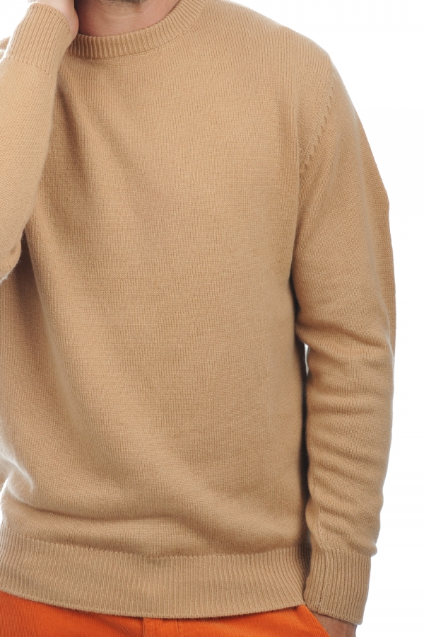 Cachemire pull homme col rond nestor 4f camel s