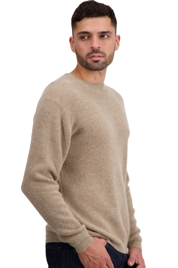 Cachemire pull homme col rond taima natural brown 2xl