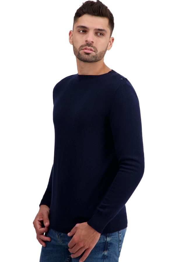 Cachemire pull homme col rond valentin marine fonce m