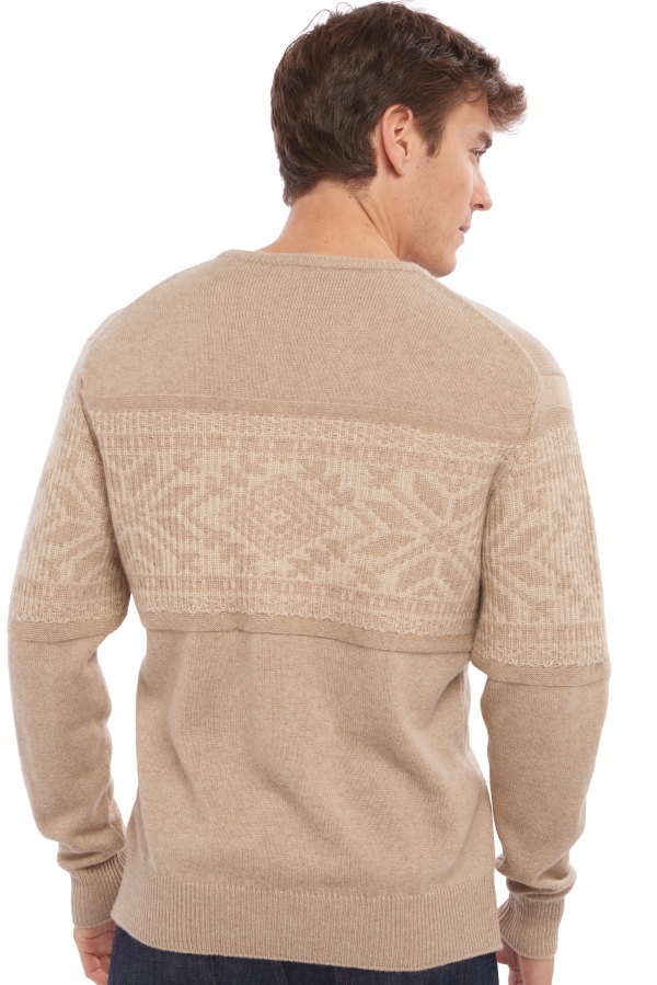 Cachemire pull homme col rond walker natural brown natural beige xl