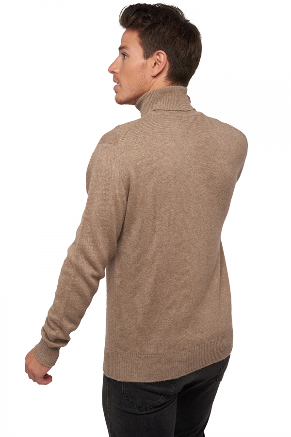 Cachemire pull homme col roule edgar 4f natural brown xs