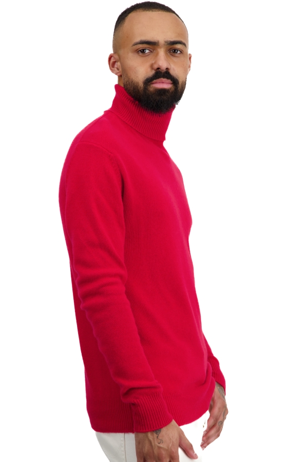 Cachemire pull homme col roule edgar 4f rouge m