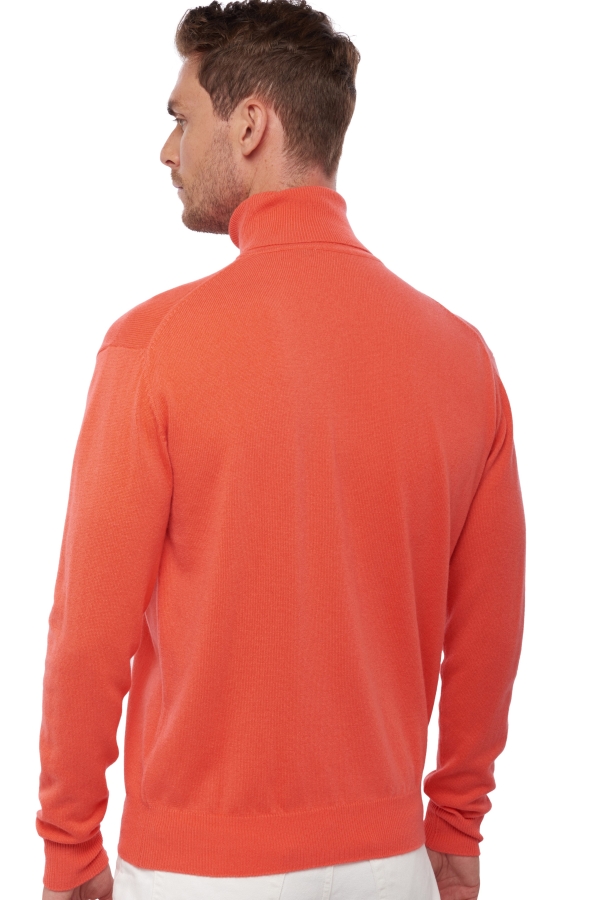 Cachemire pull homme col roule edgar corail lumineux m