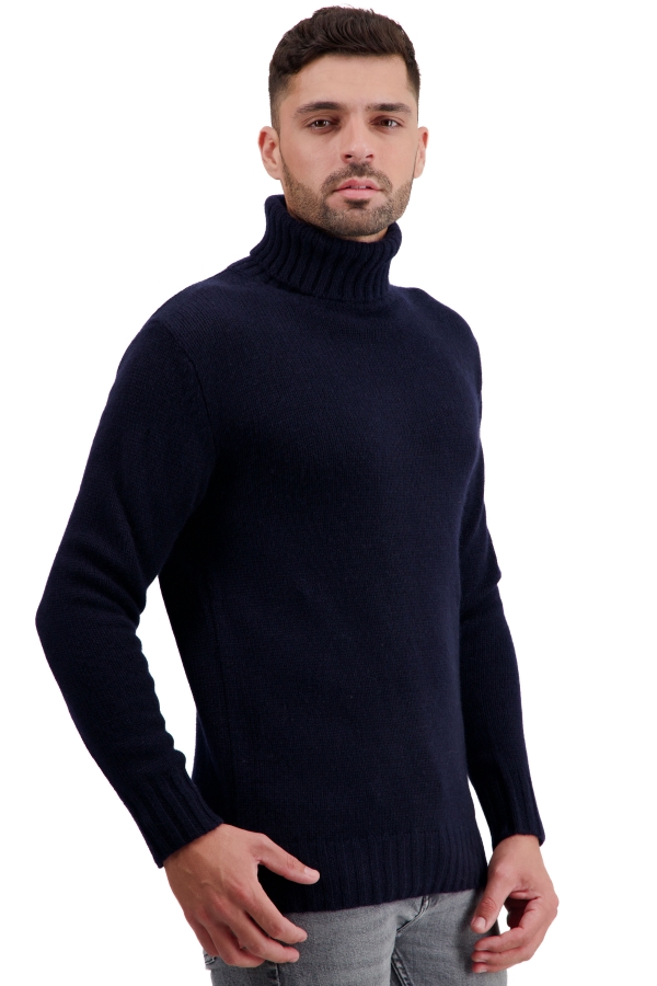 Cachemire pull homme col roule tobago first marine fonce m