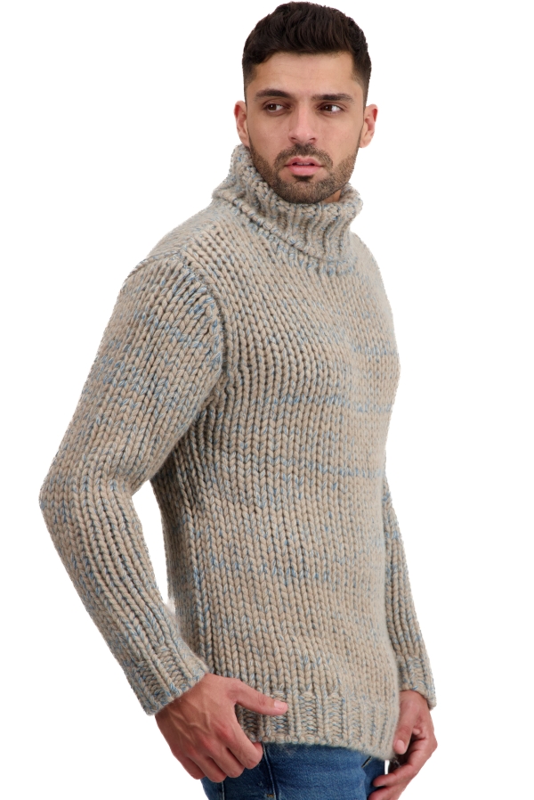 Cachemire pull homme col roule togo natural brown manor blue natural beige 3xl