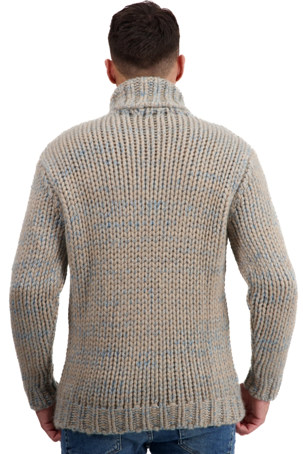Cachemire pull homme col roule togo natural brown manor blue natural beige xl