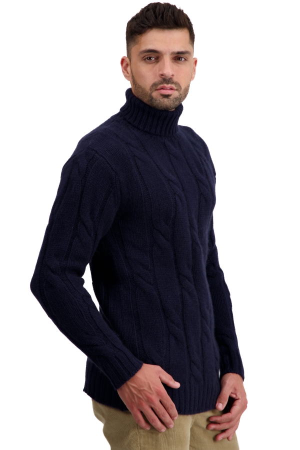 Cachemire pull homme col roule triton marine fonce 2xl