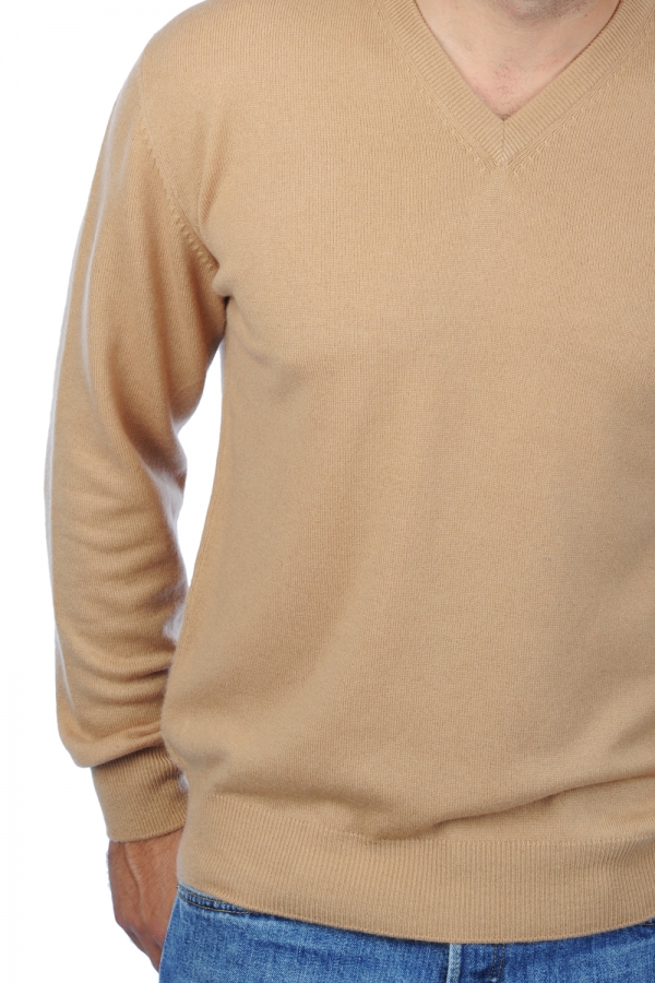 Cachemire pull homme col v gaspard camel 3xl