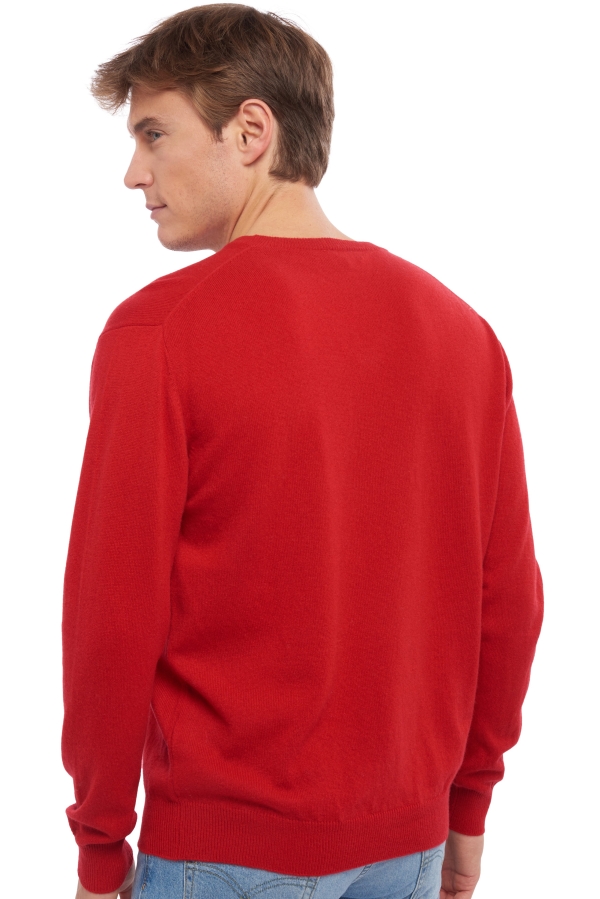 Cachemire pull homme col v gaspard rouge velours xs