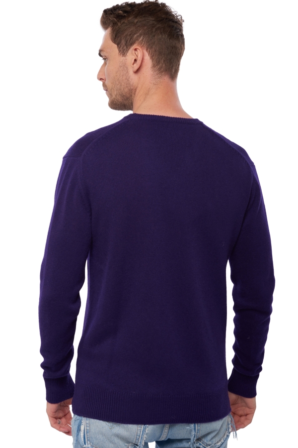 Cachemire pull homme col v hippolyte 4f deep purple xs