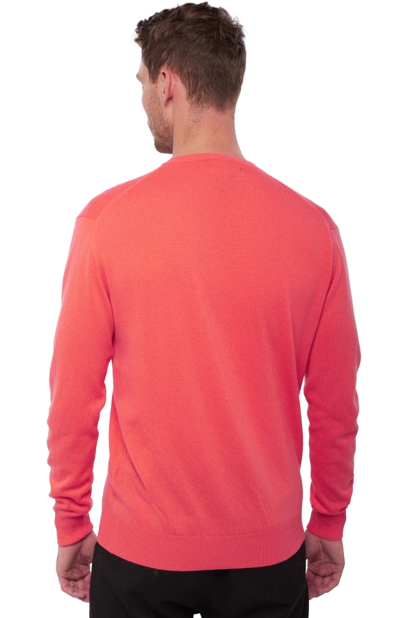 Cachemire pull homme col v hippolyte corail lumineux xs