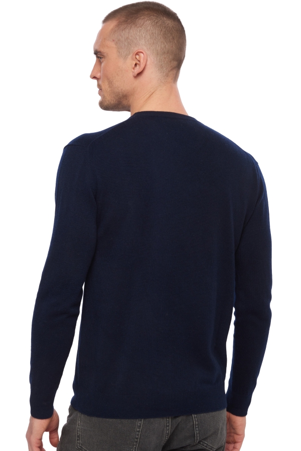 Cachemire pull homme col v maddox marine fonce xs
