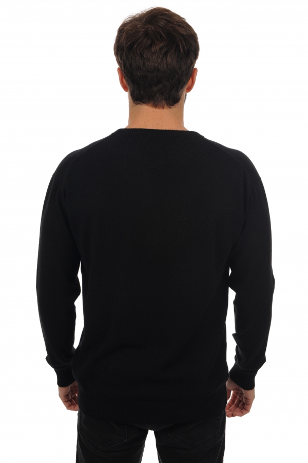 Cachemire pull homme col v maddox noir s