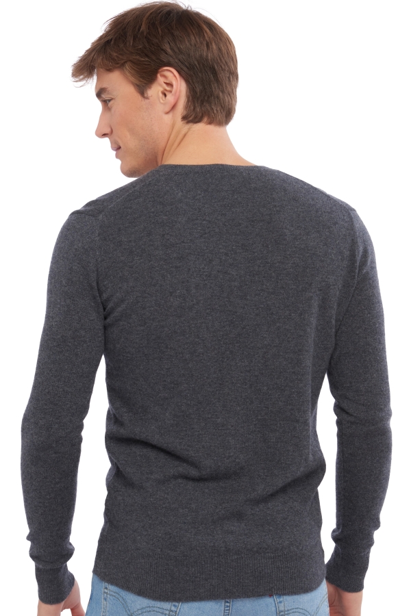 Cachemire pull homme col v tor first dark grey l