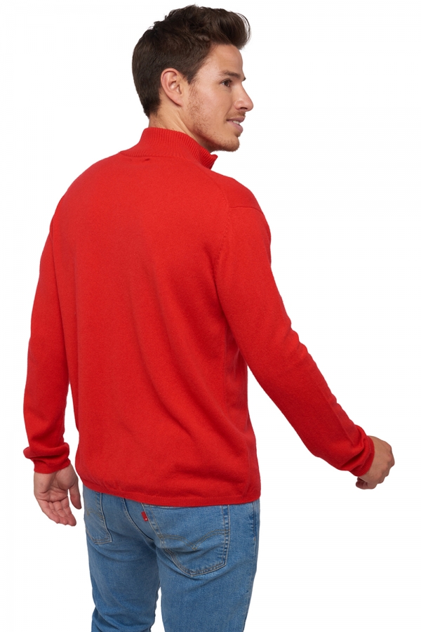 Cachemire pull homme zip capuche elton rouge 2xl