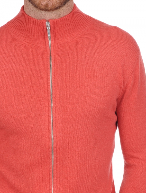 Cachemire pull homme zip capuche thobias first quite coral m