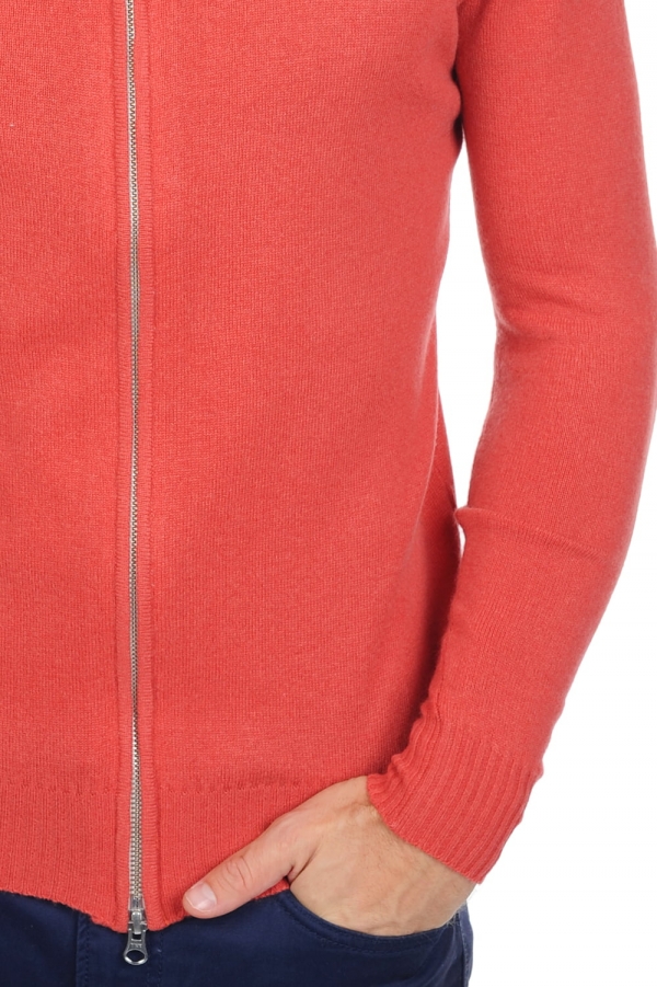 Cachemire pull homme zip capuche thobias first quite coral m