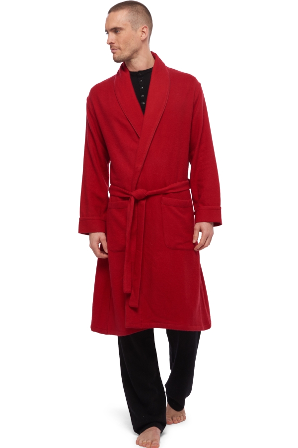 Cachemire robe chambre homme working rouge profond t1