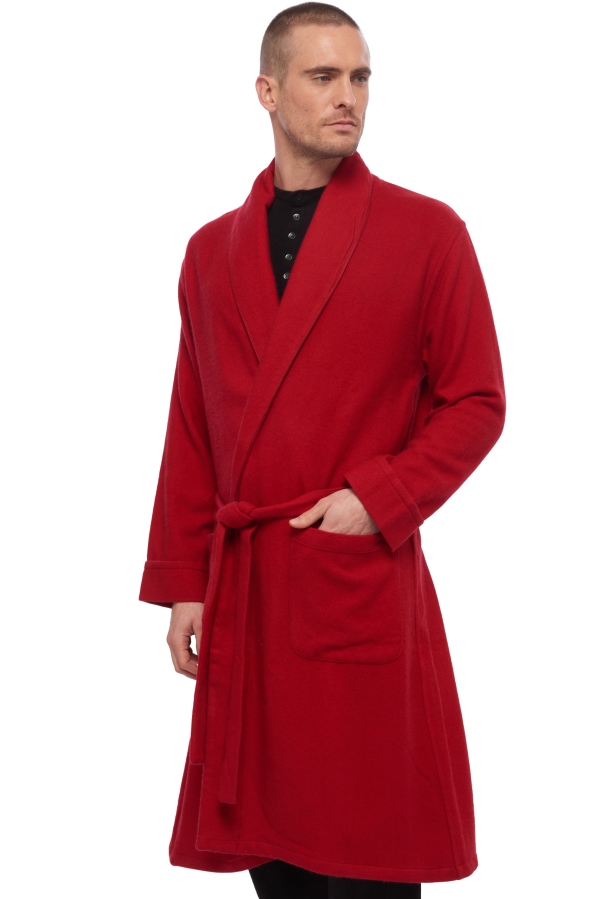 Cachemire robe chambre homme working rouge profond t1