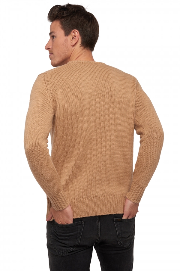 Chameau pull homme col rond cole camel naturel xs