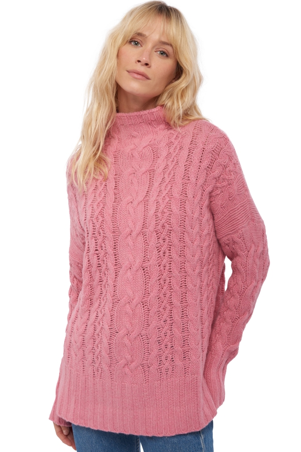 Yak pull femme col roule victoria pink l