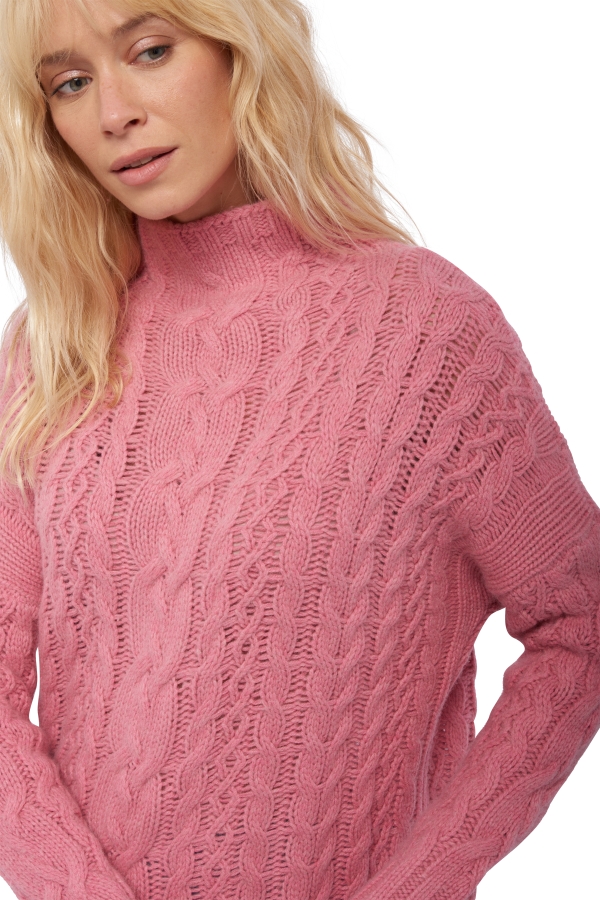 Yak pull femme col roule victoria pink l