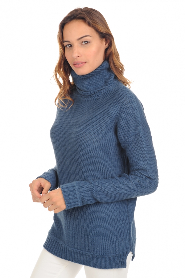 Yak pull femme col roule ygritte bleu stellaire t4