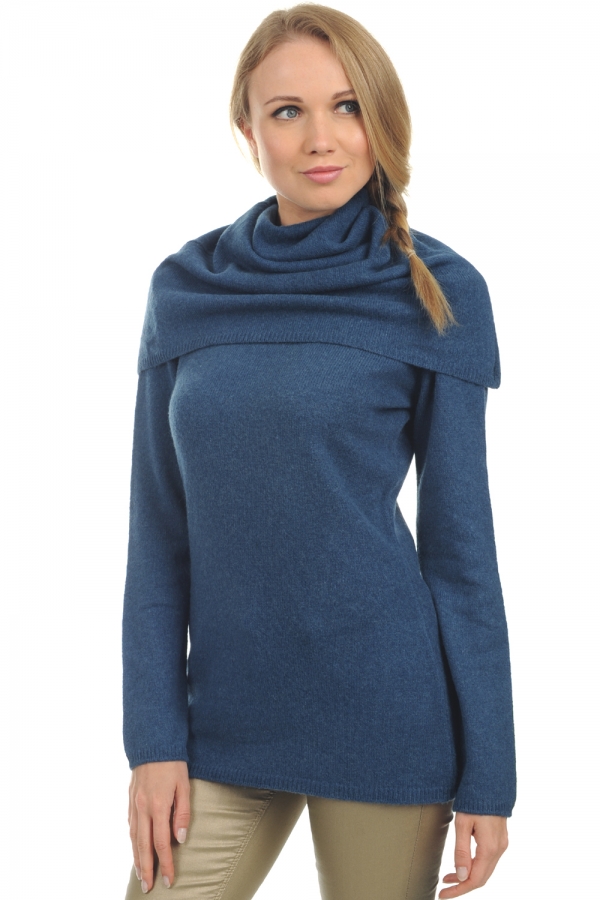 Yak pull femme col roule yness bleu stellaire 4xl