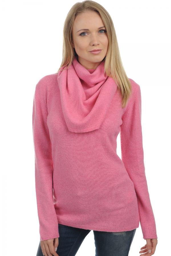 Yak pull femme col roule yness pink m